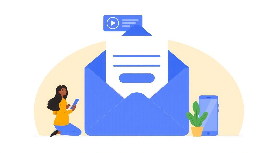 Ilustrace obálky a telefonu pro kontaktní informace